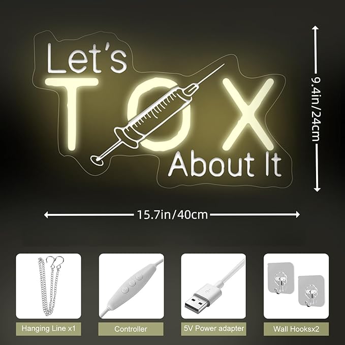 Let's Tox about it, Botox Business Sign, Injector Spa Studio Decor, Botox Art - Image 4