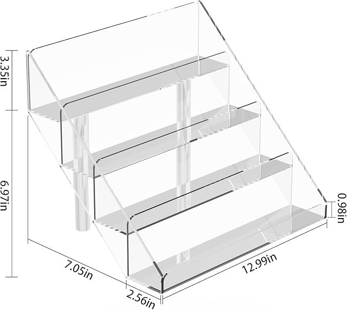 PecMuikee Greeting Card Display, 4 Tiers Clear Acrylic Sticker Display Stand - Image 4