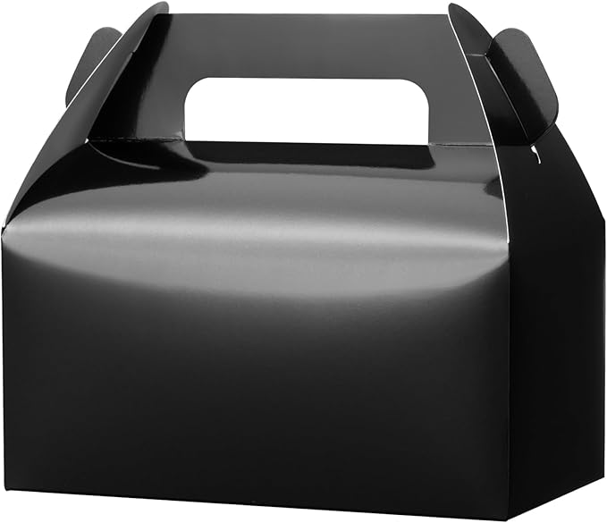 UnicoPak 30 Pack Black Gable Treat Boxes, Party Favor Boxes, Gift Boxes by UnicoPak