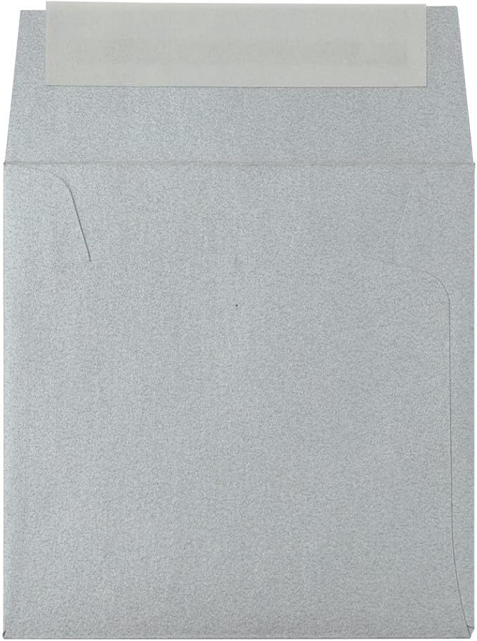 LUXPaper Square Invitation Envelopes | Peel & Press | 3 1/4" x 3 1/4" | Silver - Image 3