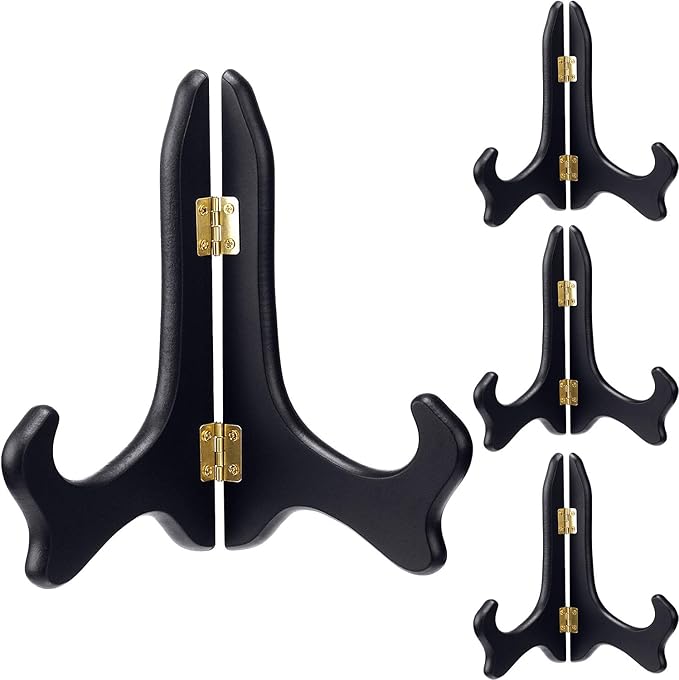 Tatuo 4 Packs Wooden Display Stand Decorative Plate Stands by Tatuo