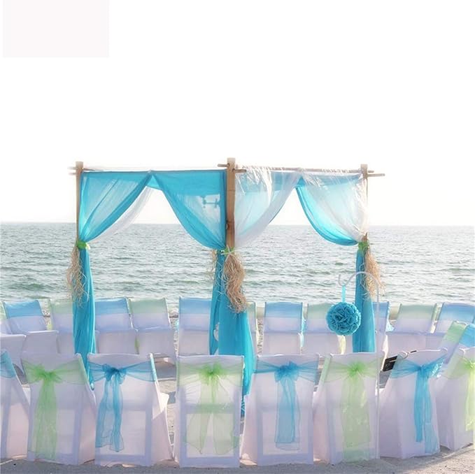 Crystal Organza Tulle Sheer Fabric Backdrop Curtains - Image 3