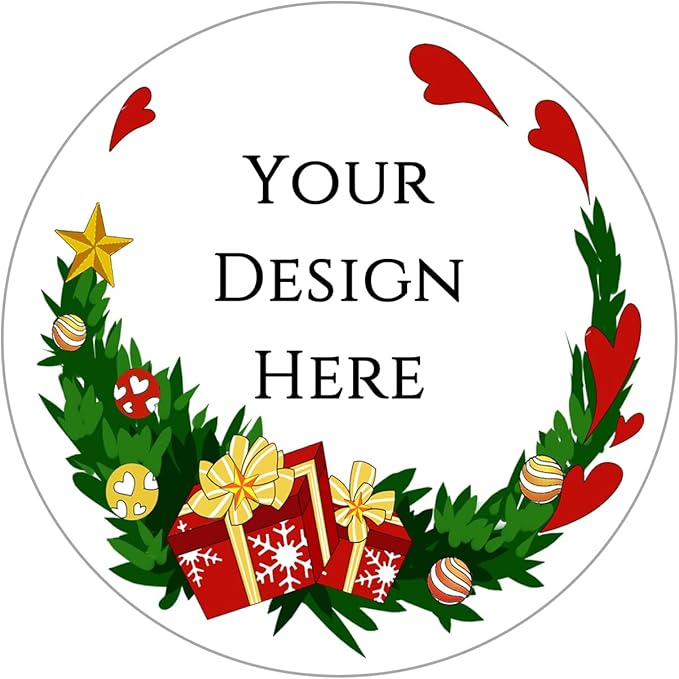 100-1000pcs Custom Stickers Merry Christmas Stickers Personalized Labels by Unknown
