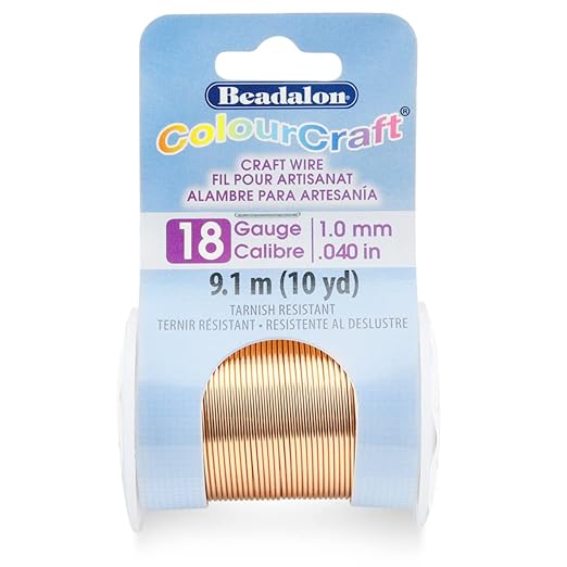 Beadalon ColourCraft Wire, 18 Gauge, Copper Color, 10 yd Spool by Beadalon