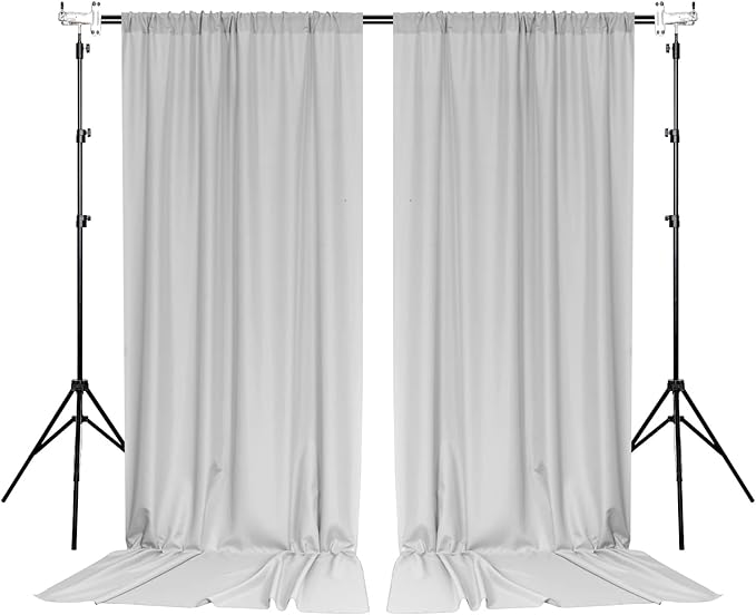 MYSKY HOME Light Grey Backdrop Curtains - Image 8