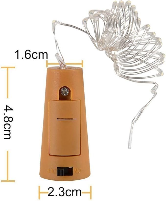 8 Pack 20 LED Wine Bottle Cork Lights, Fairy Mini String Lights Copper Wire - Image 3