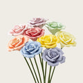 9 pcs Handmade Ceramic Roses, Featuring Vibrant Colors and Intricate Petal by wybdtic