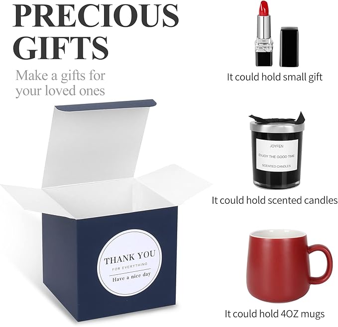 COTOPHER Small Gift Boxes 100 Pack 4x4x4 inches Navy Gift Boxes - Image 3