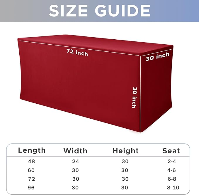 Nasitos Fitted Red Tablecloths for 6 Foot Tables - Image 7