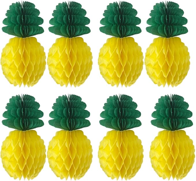 8pcs 8'' Paper Pineapple Honeycomb Decorations Tissue Party Pineapple by Yangeey
