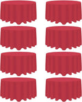 8 Pack Red Round Tablecloth 90 Inch Red Table Cloth Stain and Wrinkle Resistant by Heneger