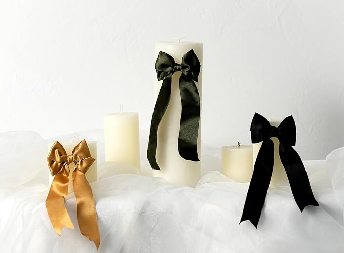 Moss Green Satin Ribbon Double-Faced Wired Ribbons - Image 5