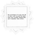 Five Star Napkins 60th Birthday Quotes White Cotton Cocktail Napkins, Beverage by FiveStarNapkins