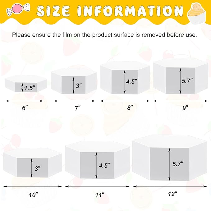 Leinuosen 7 Pcs Large Buffet Risers Set 6" to 12" Acrylic Display Box Catering - Image 2