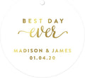 Andaz Press Personalized Round Circle Wedding Gift Tags, Metallic Gold Ink by AndazPress
