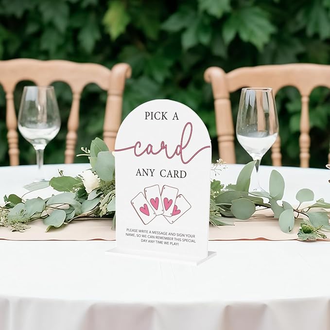 Wedding Playing Cards Guest Book Sign Acrylic Arch Wedding Bridal Shower Baby - Image 3