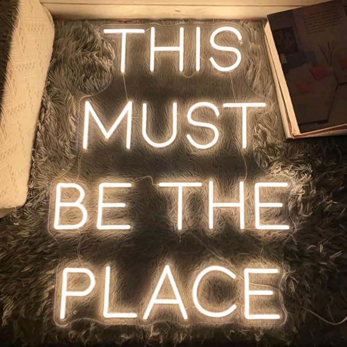 This Must Be The Place Neon Sign, Custom Wedding Party LED Neon Light Bedroom - Image 3