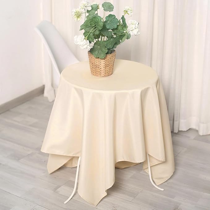 Efavormart 54x54 Beige Wholesale Linens Seamless Polyester Square Linen - Image 9