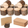 10Pcs Wood Place Card Holder Rustic Wood Table Numbers Holder by senover