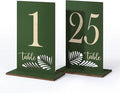 Wooden Table Numbers 1-25, 3.2x5.8 Inch Double Sided Rustic Olive Green Wedding by HZGUEOSTB
