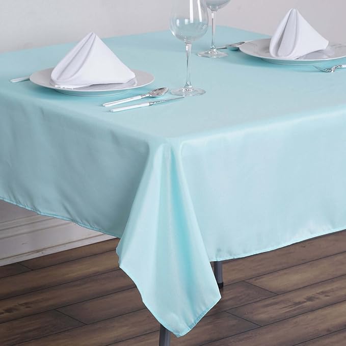 Efavormart 54x54 Light Blue Wholesale Linens Seamless Polyester Square Linen - Image 2