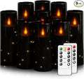 Flickering Flameless LED Candles, Acrylic LED Pillar Candles by Nimiko
