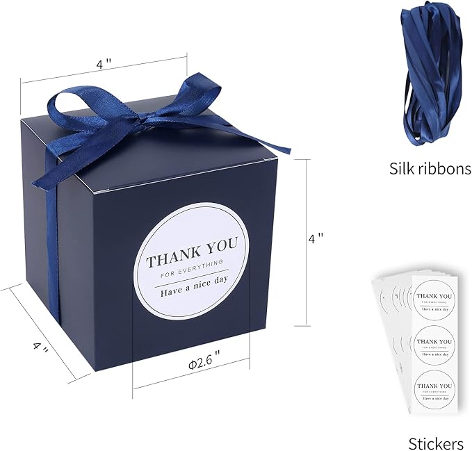 COTOPHER Small Gift Boxes 100 Pack 4x4x4 inches Navy Gift Boxes - Image 4