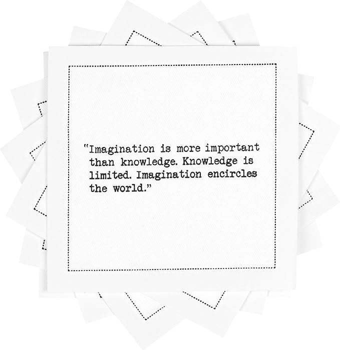 FIVE STAR NAPKINS Einstein Quote Napkins, 4.5" x 4.5" by FiveStarNapkins