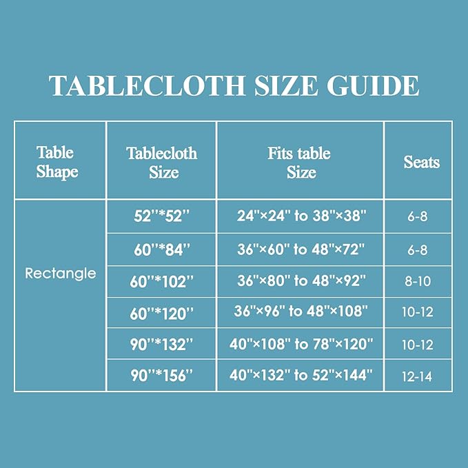 VidaFete Tablecloth 6 Pack 90 * 132inch Rectangle Table Cloth Polyester - Image 5