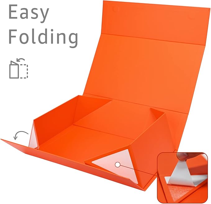 LIFELUM Orange Gift Boxes, 13.85 x 8.35 x 4.45 inch 2 Pack Gift Boxes - Image 2