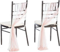 Ling's moment Wedding Chair Sashes Cover Aisle Decorations Draping Fabric by LingsMoment
