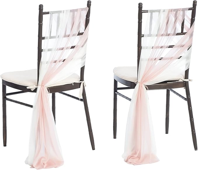 Ling's moment Wedding Chair Sashes Cover Aisle Decorations Draping Fabric by LingsMoment