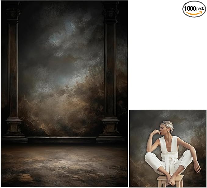 8x16ft Dark Vintage Photography Backdrops Portrait Photo Backdrop Wedding by HMTFOTO