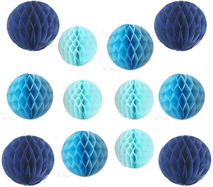 12pcs Party Honeycomb Balls Decorations 4'' 8'' 10'' Honeycomb Ball Flower by Yangeey