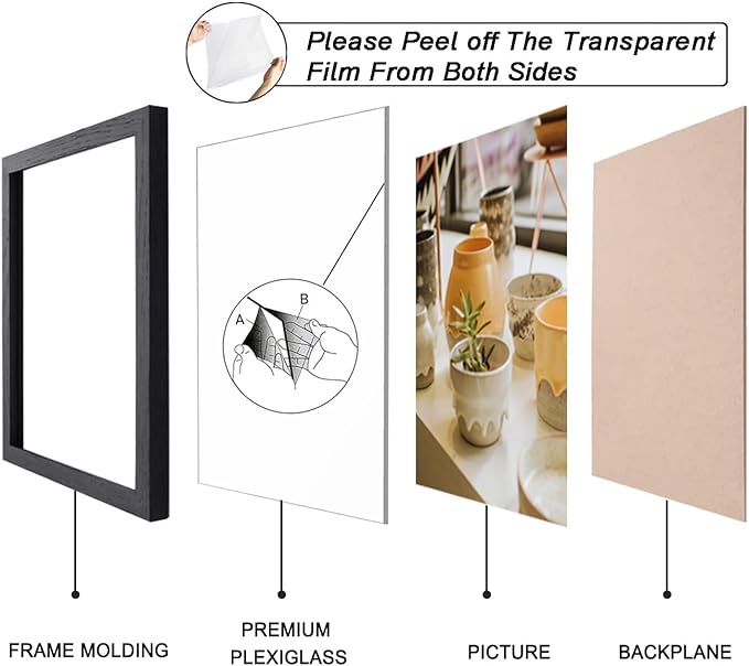 KTKDE A4 Picture Frame Black - Image 5