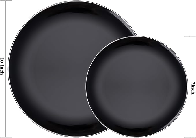 bUCLA 100PCS Black Plastic Plates - Image 2