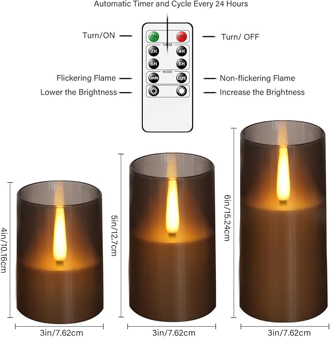 Flameless LED Candles, Upgraded Realistic Flickering Pillar Battery Operated - Image 4