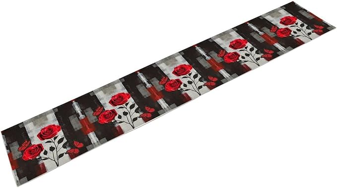 Abstract Art Rose Table Runner, 13x90 Inch - Image 8