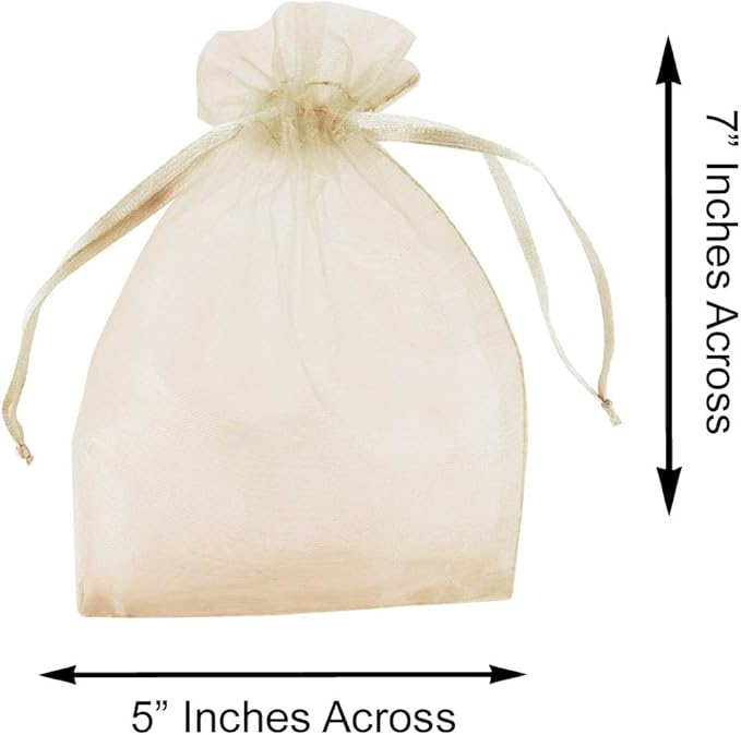 Super Z Outlet 100 Pack 5x7 Inch Mini Sheer Drawstring Organza Transparent Bags - Image 5