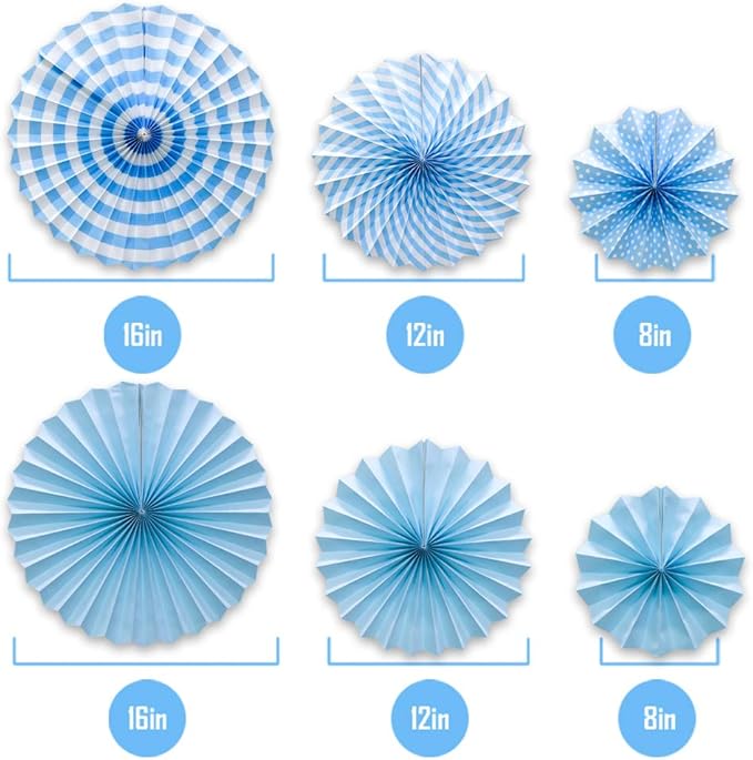 Hanging Paper Fans Party Set, Round Pattern Paper Garlands Decoration - Image 2