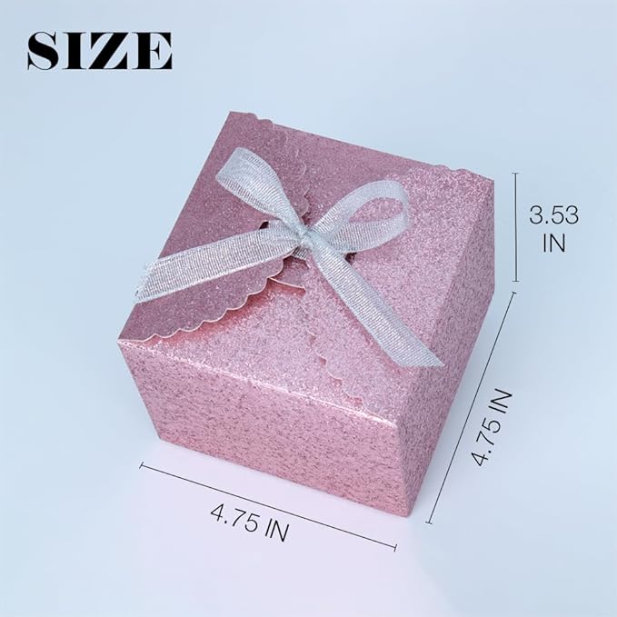 WEWILUCK Pink Glitter Gift Boxes – Foldable Paper Boxes - Image 2