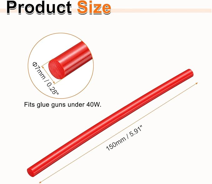 HARFINGTON 10pcs Hot Glue Sticks 0.28" Dia x 5.91" Long EVA Mini Hot Melt - Image 2