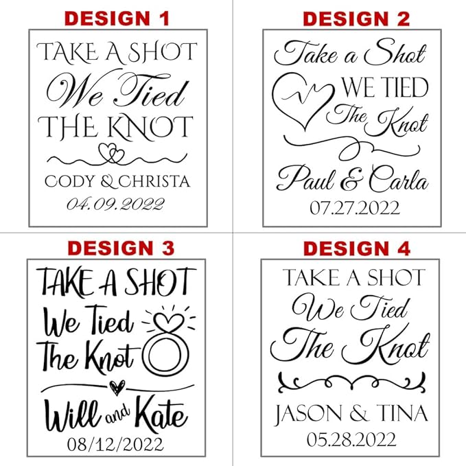Personalized wedding shot glasses, take a shot we tied the knot, cute - Image 3