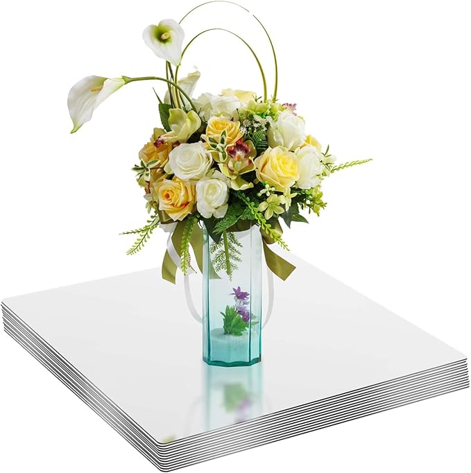 12Pcs Square Mirror Candle Plate - Image 8