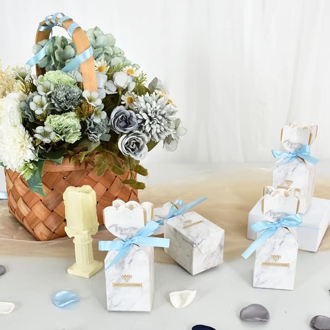TONIFUL 3/8 Inch x 100yds Sky Blue Satin Ribbon Thin Solid Fabric Ribbons Roll - Image 3
