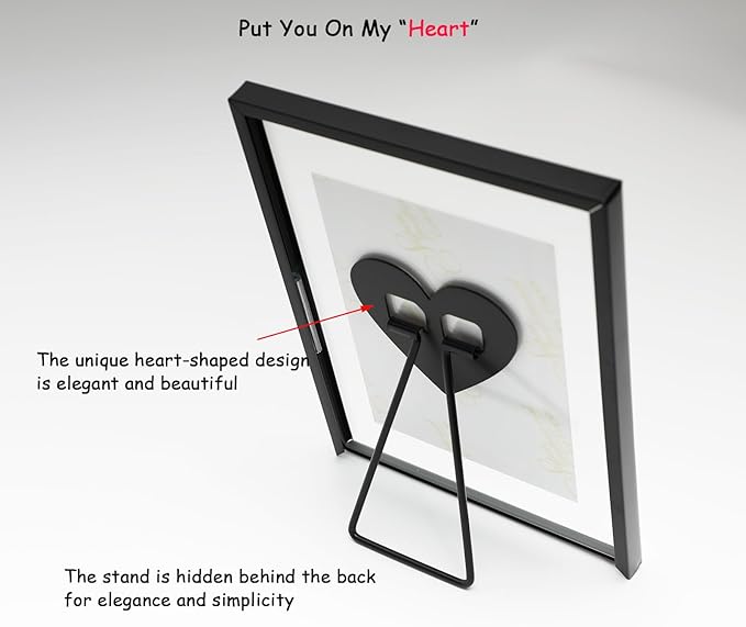 Black Floating Frame with Romantic Heart, - Image 3