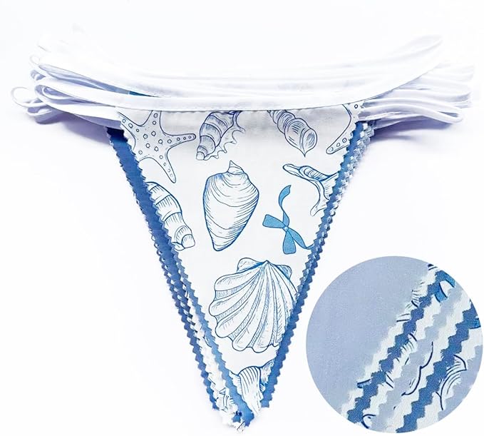 32Ft Ocean Coastal Nautical Beach Party Decorations Blue Bow Starfish Seashell - Image 2