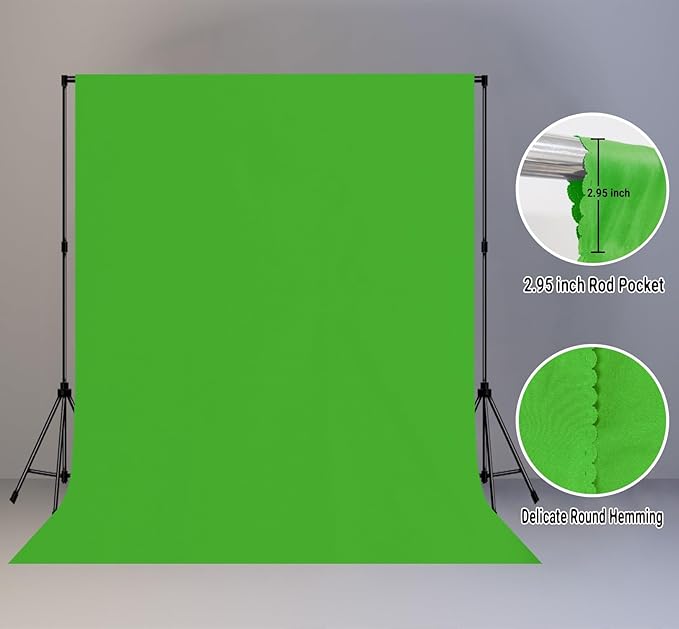 8x10FT Green High Density Fabric Screen Backdrop, Solid Color Photography - Image 2