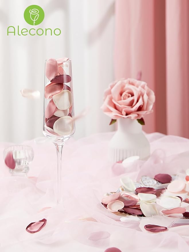 Alecono  Silk Rose Petals, Fake Pink Rose Petals - Image 6