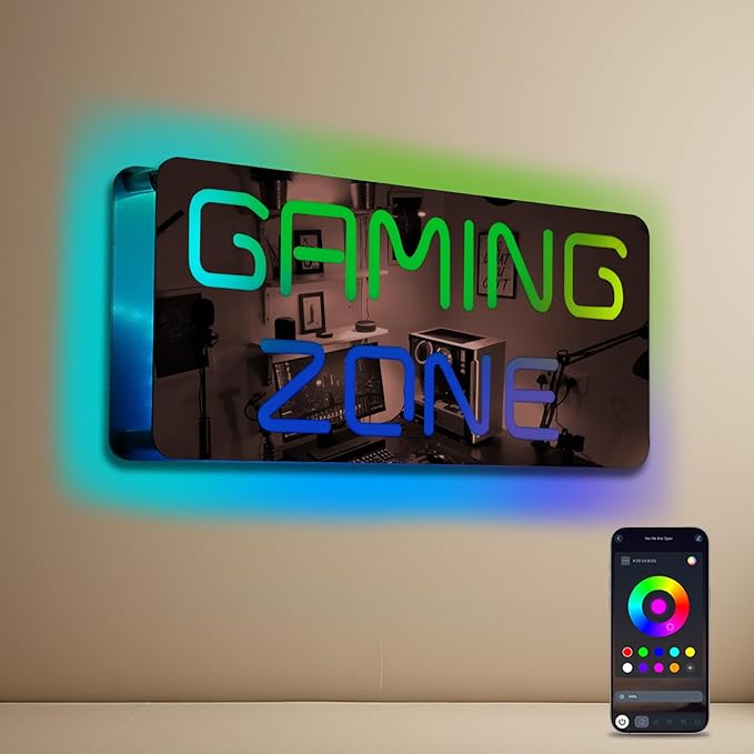 Ineonlife Game Zone Neon Sign Mirrored Colorful LED Lights by ineonlife